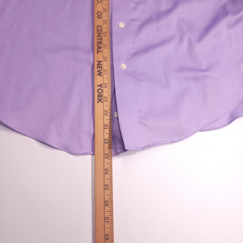 Kenneth Cole Non Iron Dress Shirt Men L Purple - Picture 7 of 8